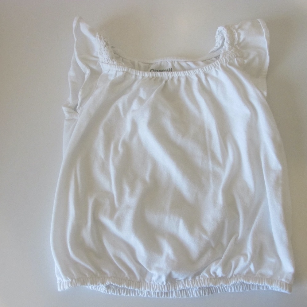 Osh Kosh B'Gosh Girl's Sleeveless White Shirt Size 6/6x EUC